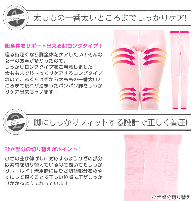  むくみ防止 シェイプUP プロ仕様 寝ながら着圧スパッツ Y137